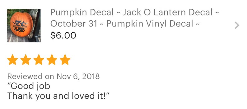Personalized October 31 Vinyl Halloween Decal – Custom Halloween Decorations, Spooky Vinyl Stickers 

Celebrate spooky season in style with our personalized October 31 vinyl Halloween decal! Perfect for adding a festive touch to your home, office, party décor, or even personal items, this high-quality vinyl sticker brings Halloween magic wherever you place it. Each decal is made to order and can be customized with your choice of size, color, and personalization for a truly unique decoration.