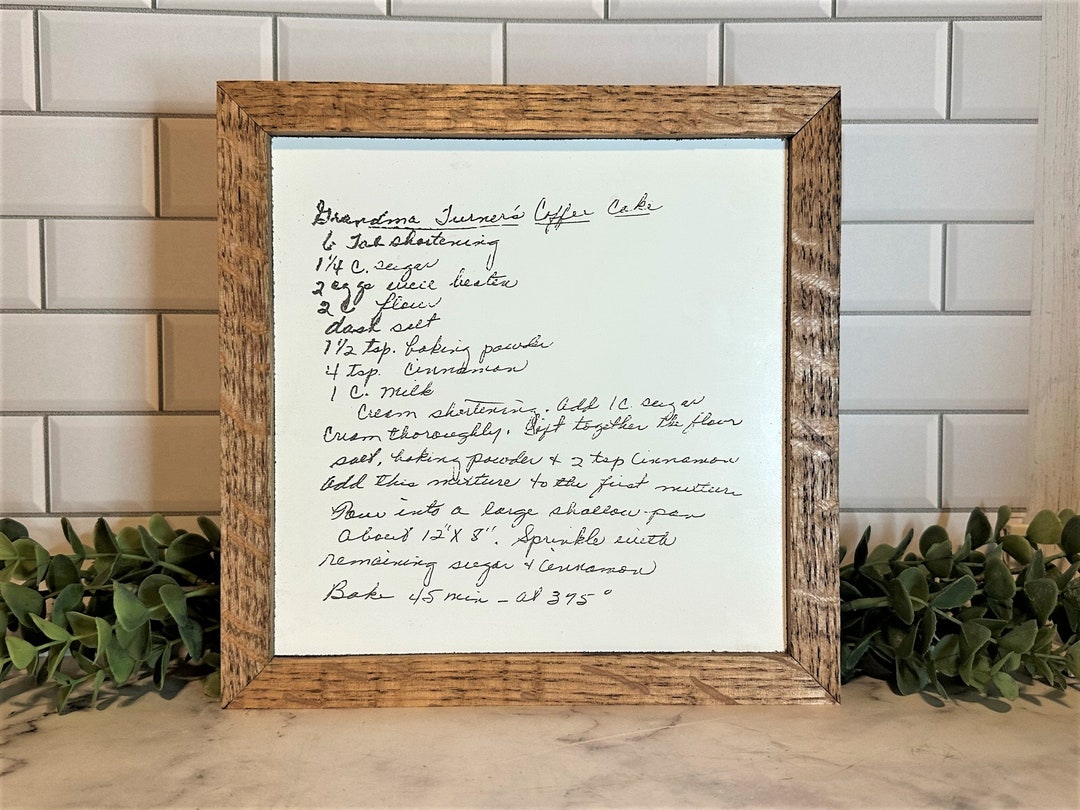 Personalized Recipe Cutting Board Engraved Handwritten Letter Kitchen