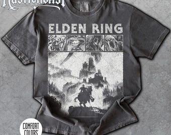 Limited Comfort Colors Elden Ring, Vintage Elden Ring Soulslike Dark Fantasy Tee T-Shirt, Gift For Women and Man Unisex T-Shirt