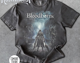 Limited Comfort Colors Bloodborne The Hunter T-Shirt, Gothic Game Tee, Distressed Gamer Fan T-Shirt, Gift For Women and Man Unisex T-Shirt