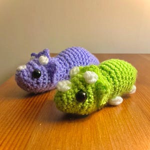 Crocheted triceratops