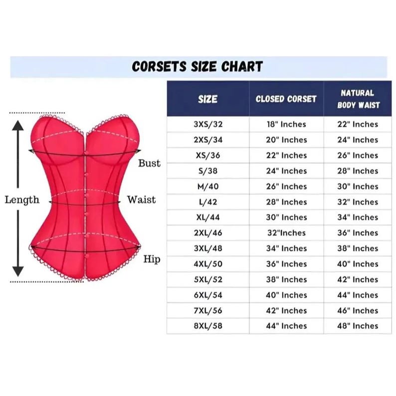 Corset Size Chart