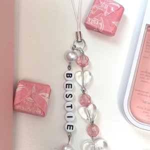 best friend/ friendship phone charms | bubblegum pink themed | for birthdays, special occasions, party favors |