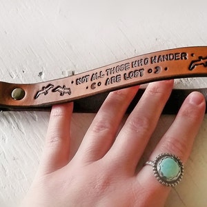 Leather Camera Wrist Strap: J.R.R. Tolkien Quote, Handmade Loop