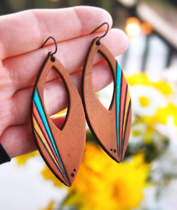 Leather earrings cheap near me