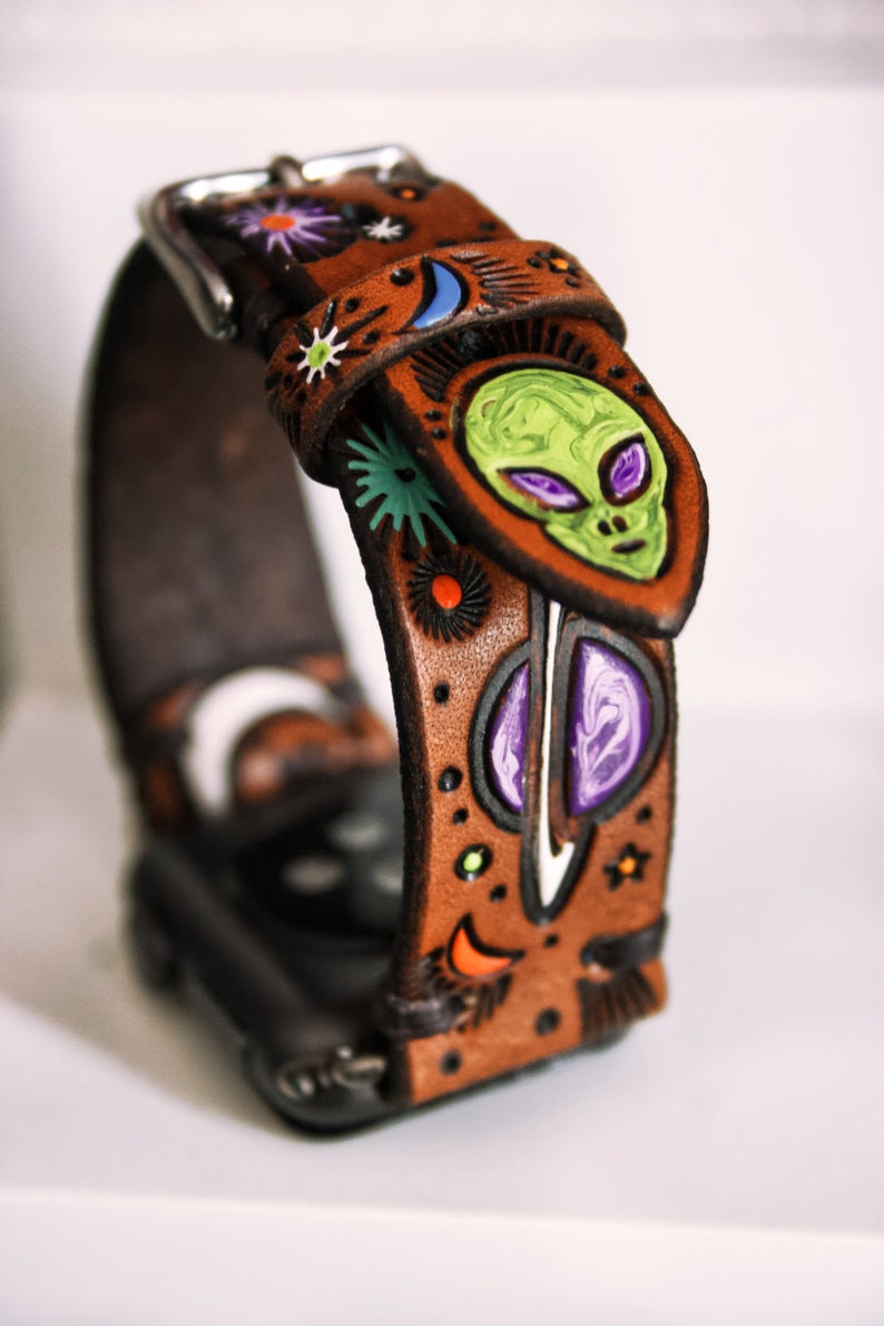 Custom Apple watchband for Layla iwatch strap tooled leather watch band handmade by Mesa Dreams image 7