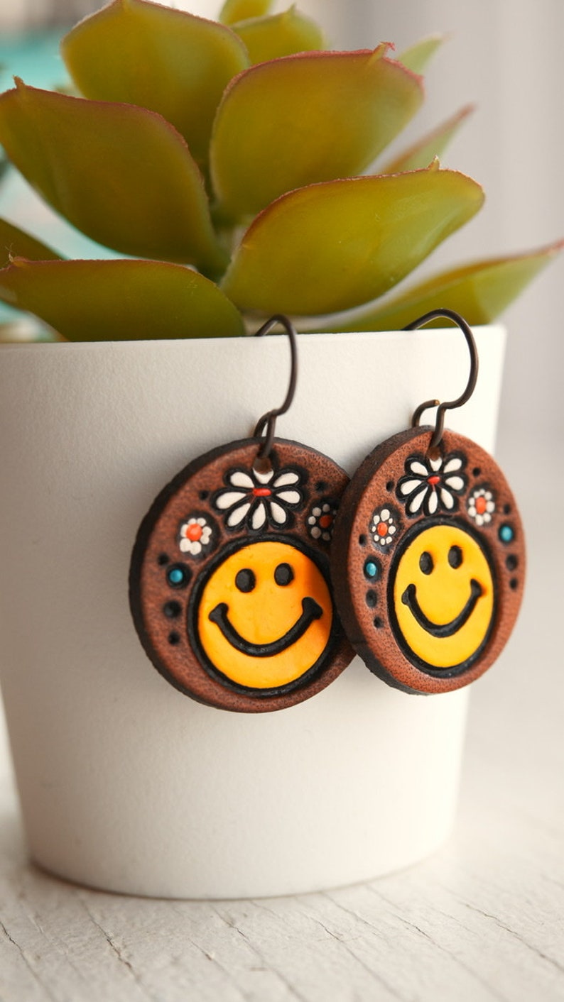 Happy Hippie Leather Earrings image 2