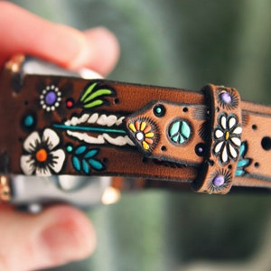 Custom Apple watchband for Layla iwatch strap tooled leather watch band handmade by Mesa Dreams image 5