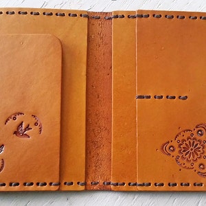 Leather Passport Cover Sunflower Dreamcatcher Southwestern Inspired Passport Wallet Made to Order with Your Choice of Colors image 3