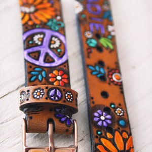 Custom Apple watchband for Layla iwatch strap tooled leather watch band handmade by Mesa Dreams image 4