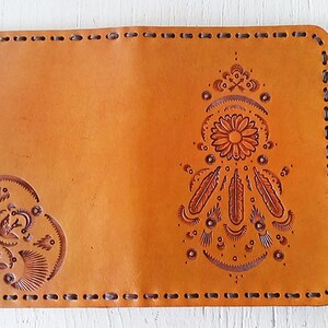 Leather Passport Cover Sunflower Dreamcatcher Southwestern Inspired Passport Wallet Made to Order with Your Choice of Colors image 2