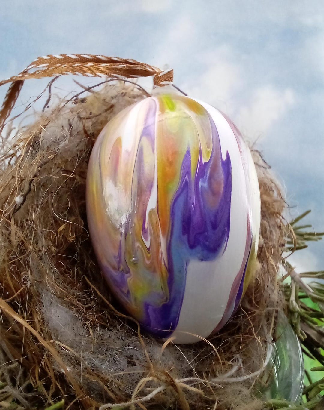 Desert Sunset Inspired Easter Egg Ornamental Egg Fluid Art 167E - Etsy