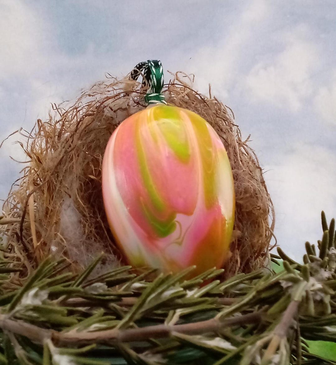 Hot Pink & Lime Green Tulip Inspired Easter Egg Ornamental Egg Fluid ...