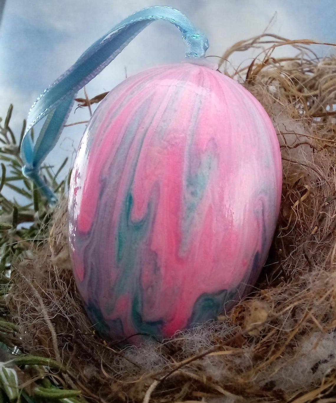 Neon Pink Spring Tulip Easter Egg Ornamental Egg Fluid Art 172E - Etsy