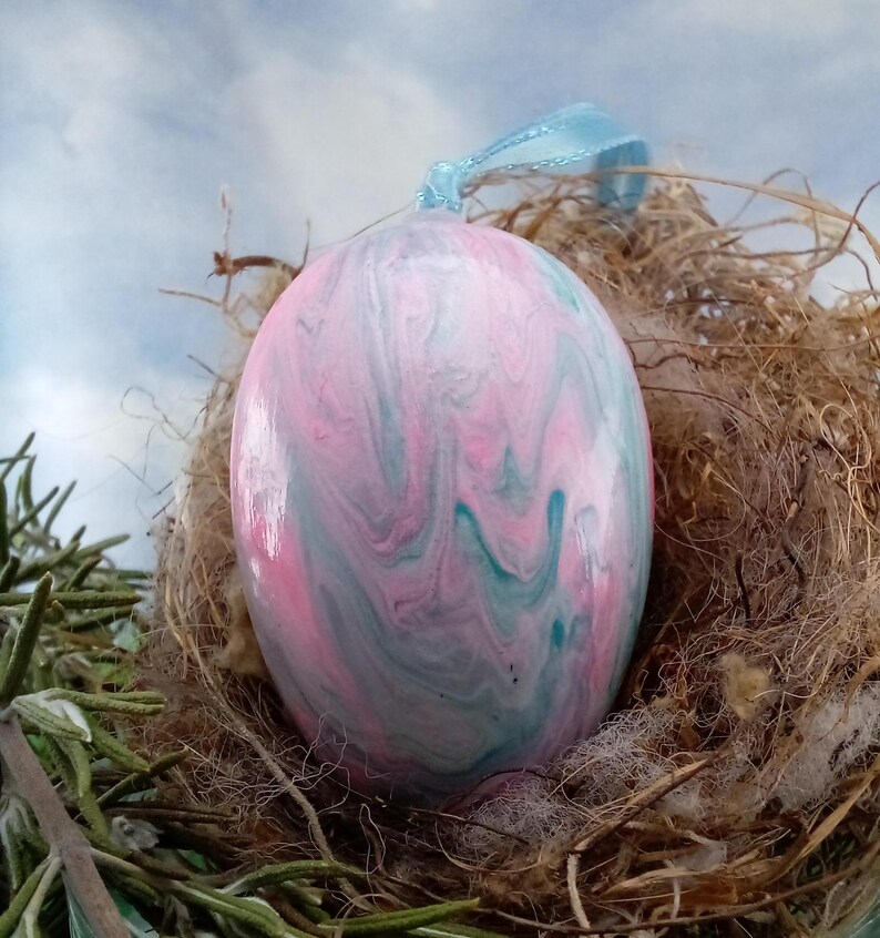 Neon Pink Spring Tulip Easter Egg Ornamental Egg Fluid Art 172E - Etsy
