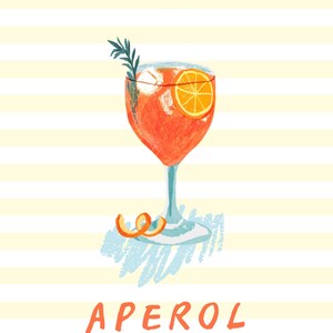 Cocktail stampabili da parete / Aperol Spritz, Mojito ed Espresso Martini / Decorazioni per carrelli bar / Arte retrò per drink / Stampe digitali scaricabili