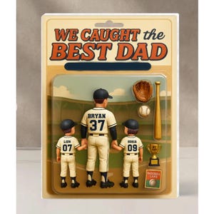 Placa de boneco de ação estilo carta colecionável de beisebol nº 1 personalizada, bloco de acrílico personalizado, presente de dia dos pais para pai, presente para marido