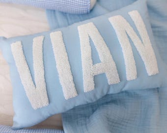 Monogram Custom Punch Needle Pillow, Personalized Embroidery Gift for Couple, Initial Wedding Monogram, New Home Housewarming Gift