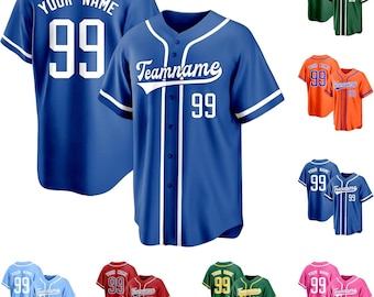 Maillot de baseball personnalisé, chemise d'uniforme d'équipe personnalisée, nom et numéro cousus ou imprimés, cadeau pour fan de sport homme femme jeune