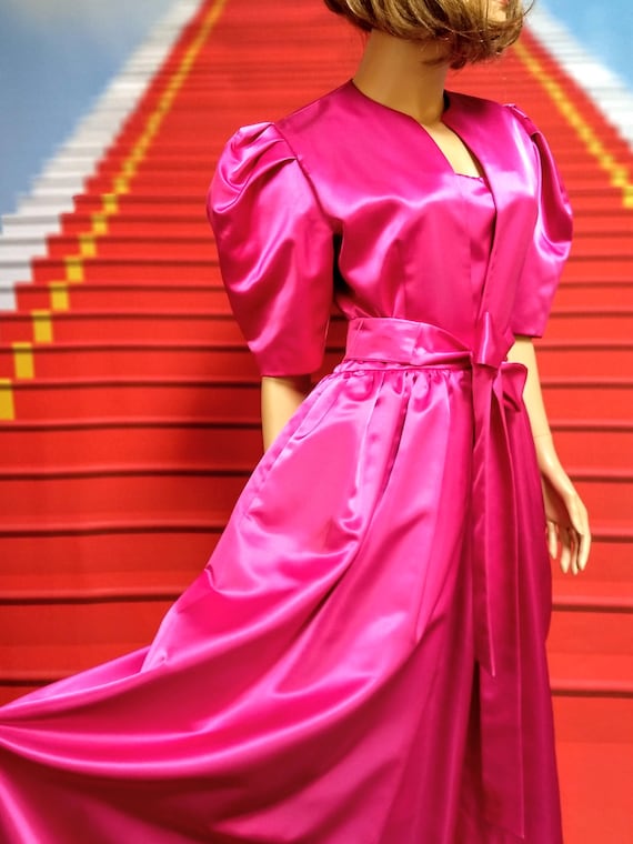 1980s vintage William Pearson couture pink fuchsia