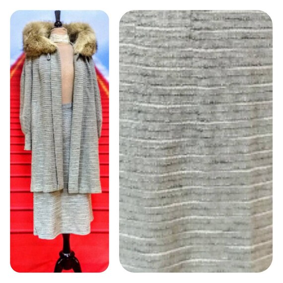 1920s pencil skirt with matching coat with fur col