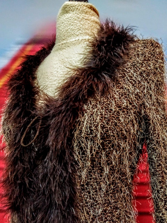 1980s mohair and marabou feather sweater coat