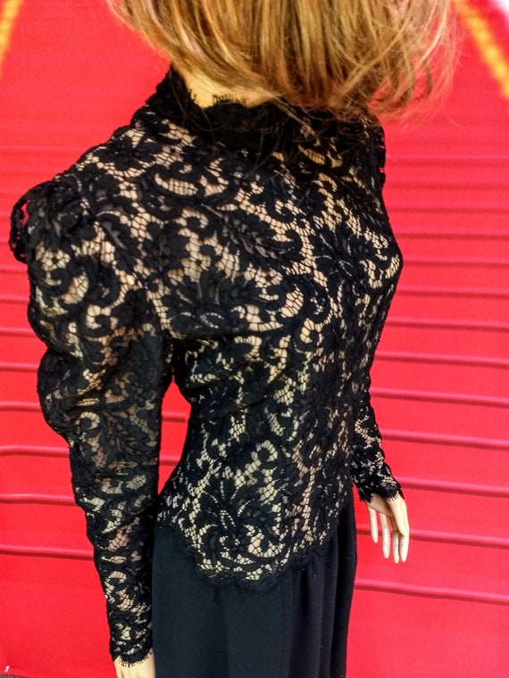 vintage 1980s Pauline Trigere black dress