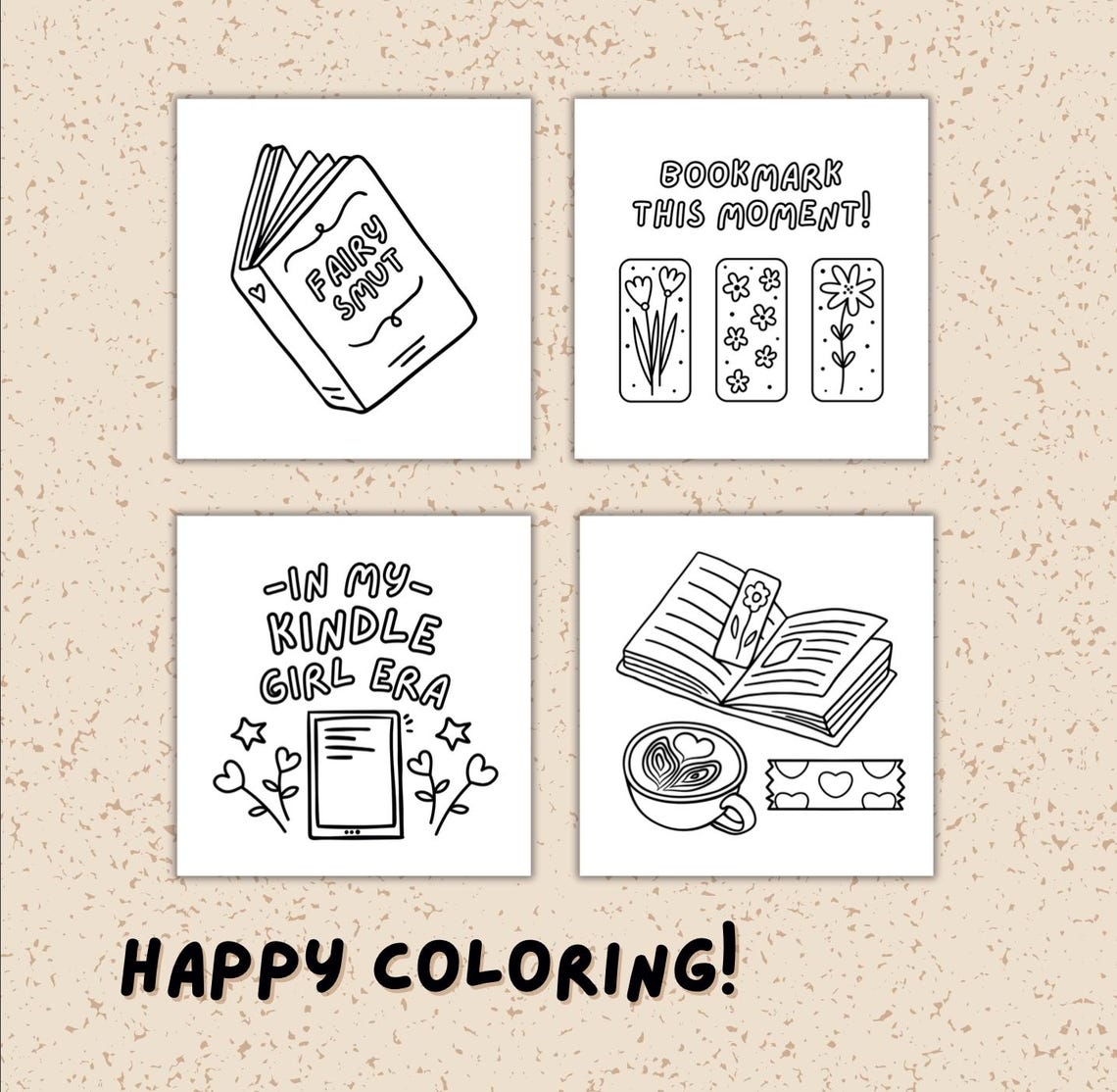 Bookish: Bold and Easy Coloring Book for Adults and Teens - Cute ...