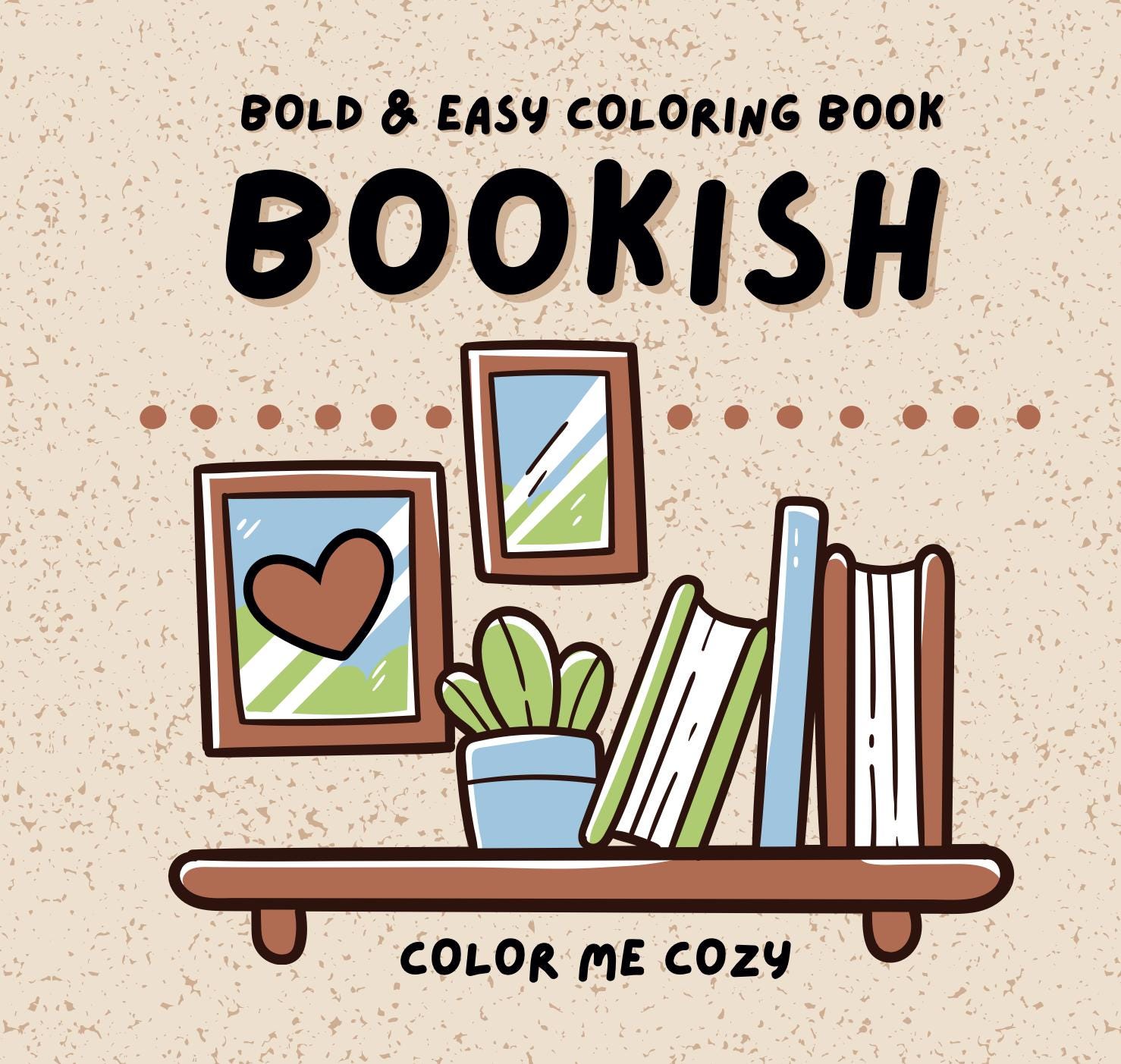 Libro para Colorear Bookish Bold & Easy para Adultos y Adolescentes – 30 páginas acogedoras imprimibles (Descarga digital)