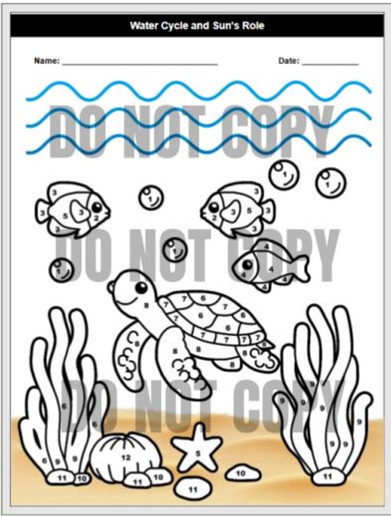 Water Cycle Coloring Worksheet - Etsy
