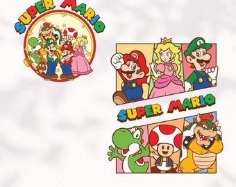 Super Mario PNG Clipart Bundle, Cricut & Sublimation (Digital File)