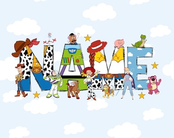 Custom Toy Story Name Png, Personalized Birthday Woody Buzz Jessie Png, Toy Story Family Png,  Birthday Png, Digital File