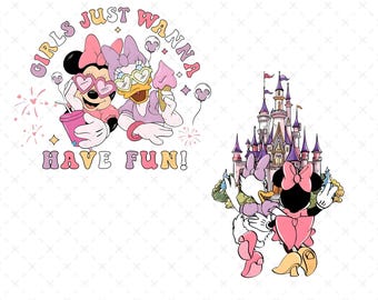 Minnie and Daisy Summer PNG, Girls Just Wanna Have a Fun, Digital Download