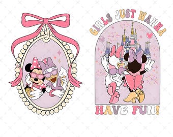 Minnie and Daisy Bows Summer Png, Girls Just Wanna Have Sun Png, Digital Download