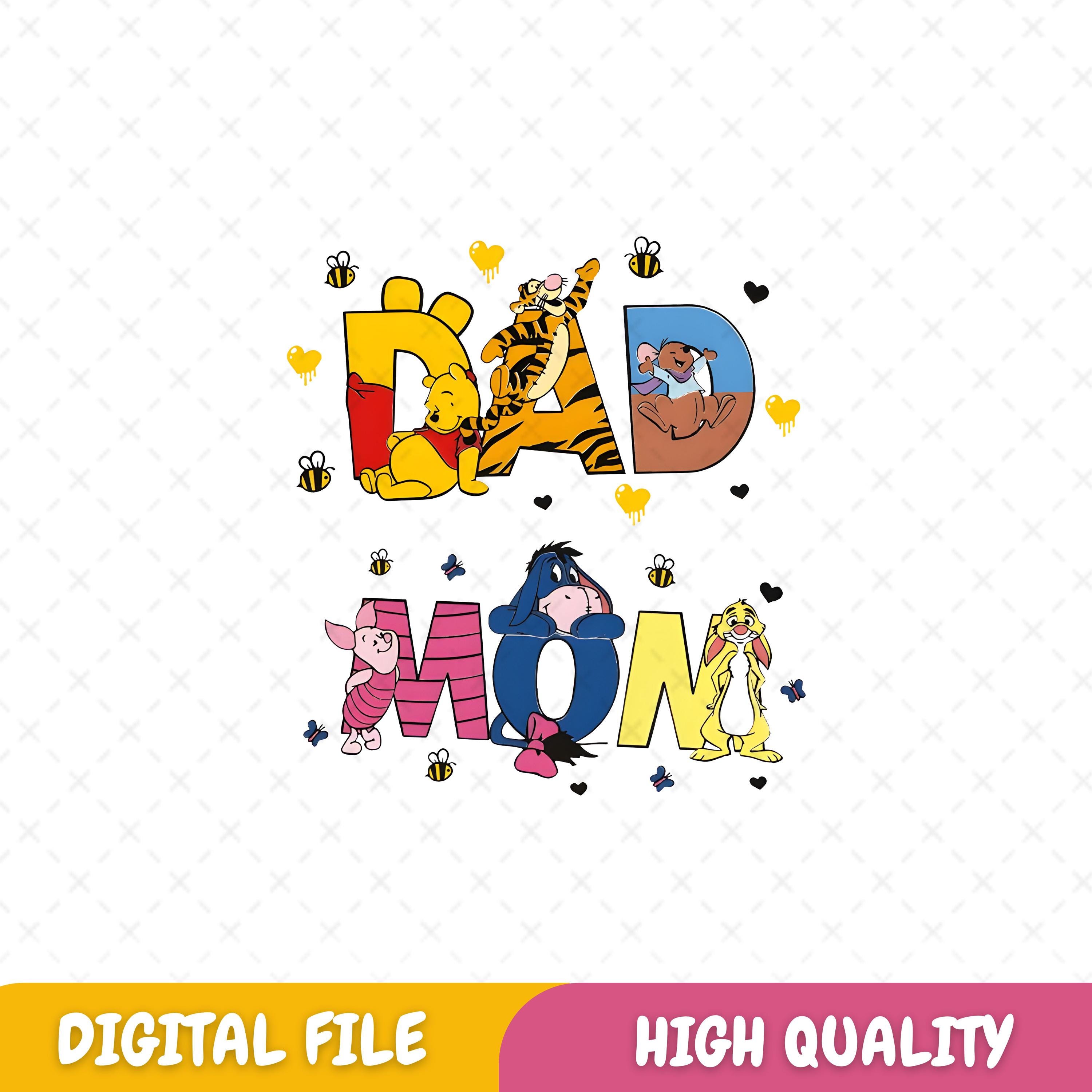 Mom and Dad Pooh Png, Mama Papa Png, Winnie the Pooh Mom and Dad