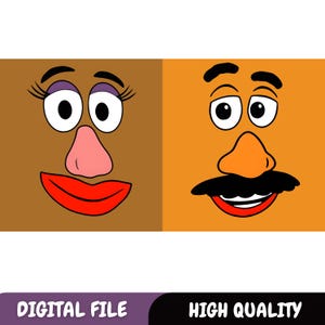 Mr. Potato And Mrs Png. Potato Head Png, Couple T-Shirt Png, Couple Fall Tee Png, Instant Download