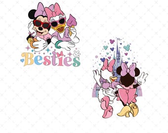Besties Png, Miss Mouse and Duck Png, Best Friends Png, Girls Trip Png, Vacay Mode, Mouse and Duck with Sunglasses, Digital File