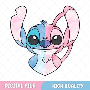 Stitch Heart Png, Stitch Png, Stitch Couple Png, Png, Stitch Love Png, Angel Png, Stitch With Angel Png, Digital File