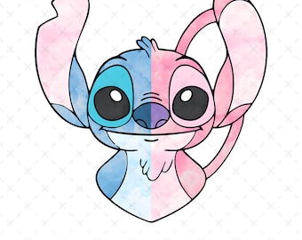 Stitch Heart Png, Stitch Png, Stitch Couple Png, Png, Stitch Love Png, Angel Png, Stitch With Angel Png, Digital File