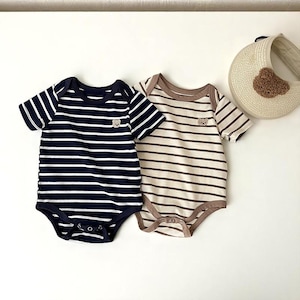 Mono de bebé con oso bordado / Pelele de gofre / Mono de osito de peluche con dibujos animados / Conjunto unisex para recién nacidos / Ropa de bebé bonita y moderna