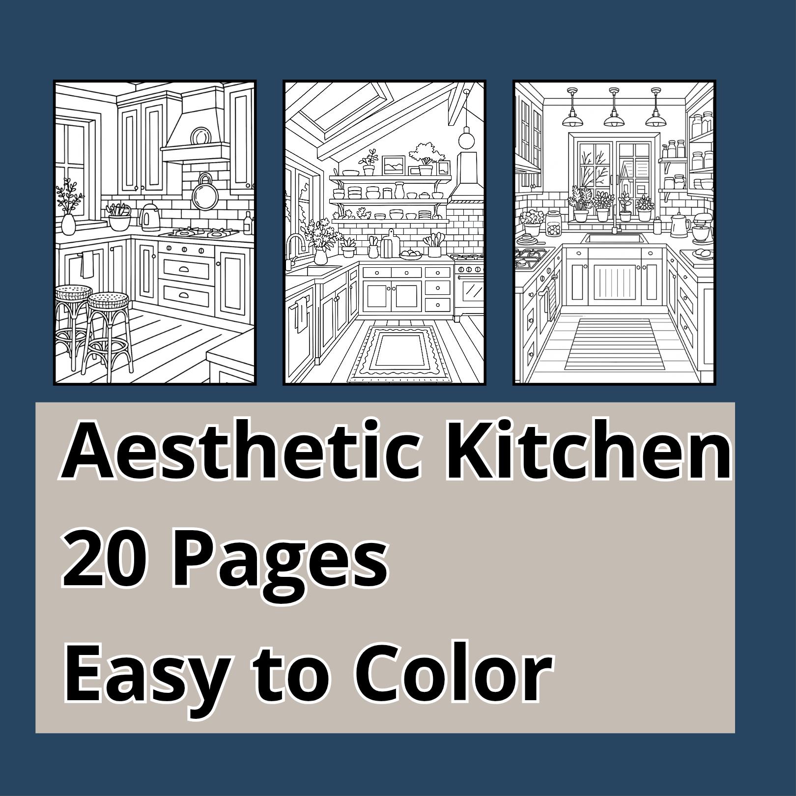 20 Aesthetic Kitchen Coloring Pages | Easy to Color - Etsy Israel, image size:1620x1620
