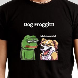 Dog Froggit T-Shirt - Hilarious Frog & Dog Graphic Tee, Pun Humor Shirt for Men, Funny Novelty Animal Lover Gift, Soft Cotton Mens Tee Shirt