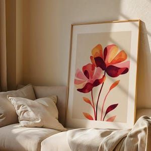 Watercolor Floral Print: Boho Botanical Wall Art (Digital Download)