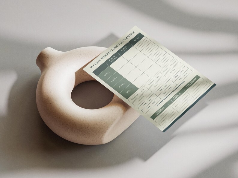 Weight Loss/gain Tracker Printable, A4, A5 Size, Weekly Weight Loss ...