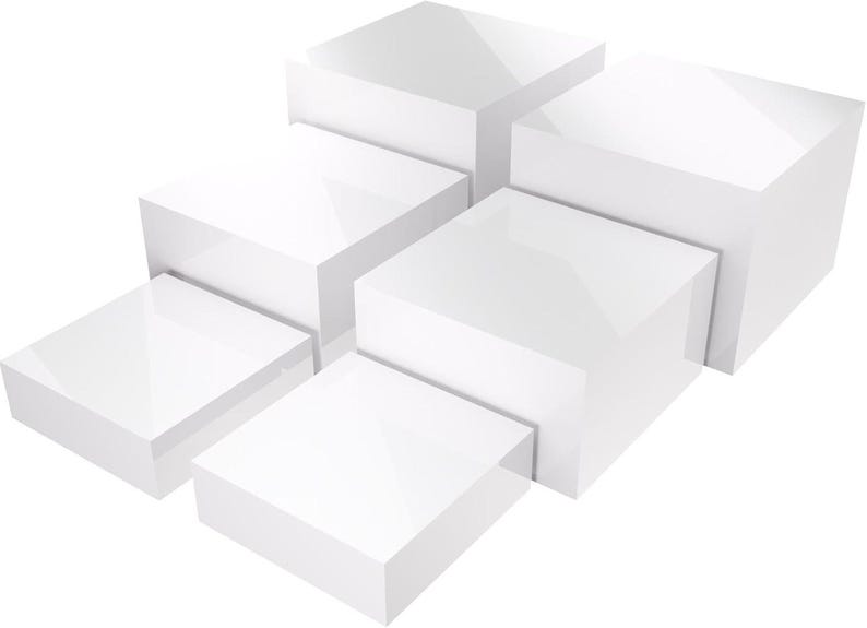 Premium Set of 6 Pcs Acrylic Food Risers for Buffet，white Riser Stand ...