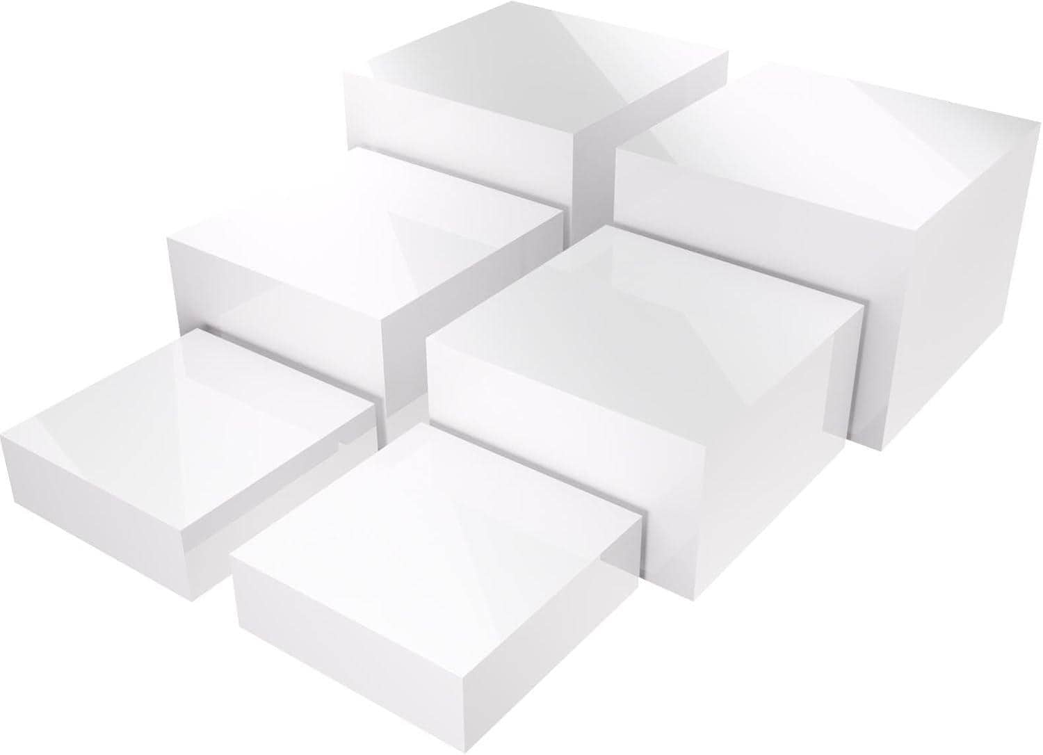 Premium Set of 6 Pcs Acrylic Food Risers for Buffet，white Riser Stand ...