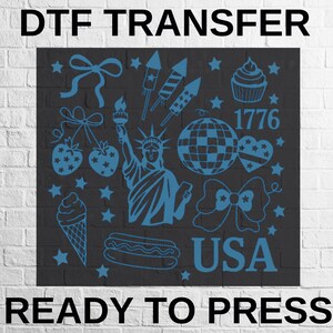 Retro America Coquette Bow DTF Transfer: 4th Of July Heat Press
