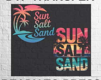 Tropical Beach Sunset Palm Tree Ocean Shirt Graphic DTF Transfer