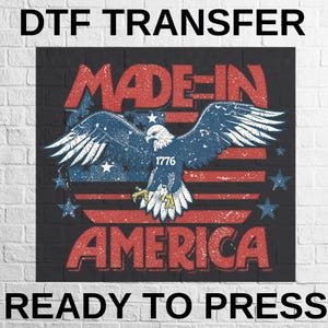Patriotic Eagle DTF Transfer: 4th of July Heat Press Design