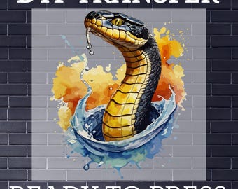 King Cobra DTF Transfer, Cobra Ready To Press, Bulk DTF, Snake Heat Press, King Cobra Design, DTF Gift For Wild Animals Lover